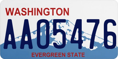 WA license plate AAO5476