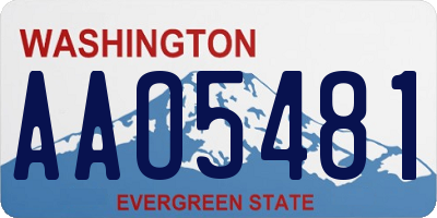WA license plate AAO5481