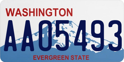 WA license plate AAO5493