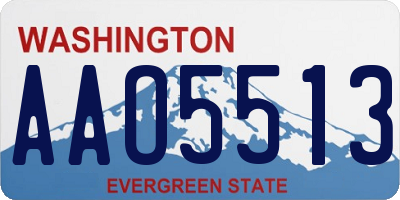 WA license plate AAO5513