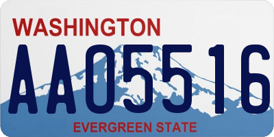 WA license plate AAO5516