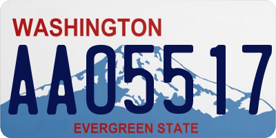 WA license plate AAO5517