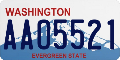 WA license plate AAO5521