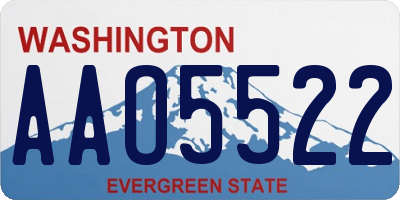 WA license plate AAO5522