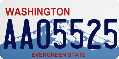 WA license plate AAO5525