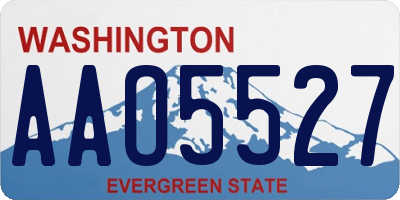 WA license plate AAO5527