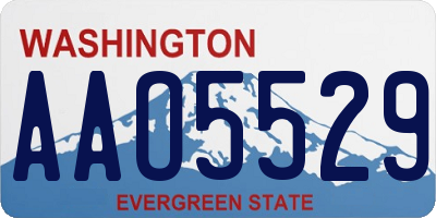 WA license plate AAO5529