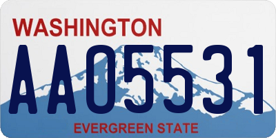 WA license plate AAO5531