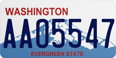 WA license plate AAO5547