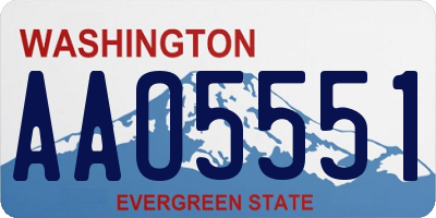 WA license plate AAO5551
