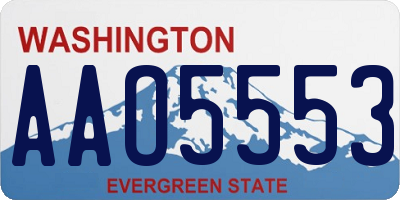 WA license plate AAO5553