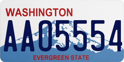 WA license plate AAO5554