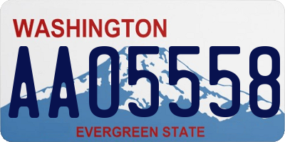 WA license plate AAO5558