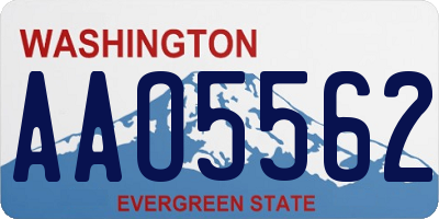 WA license plate AAO5562