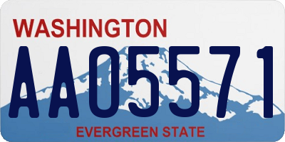 WA license plate AAO5571