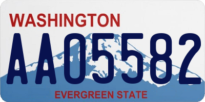 WA license plate AAO5582