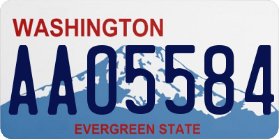 WA license plate AAO5584