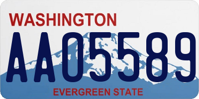 WA license plate AAO5589