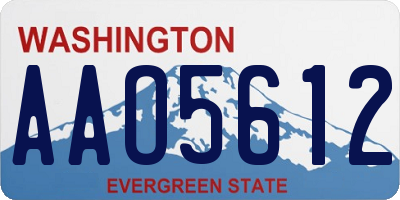 WA license plate AAO5612