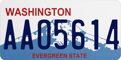 WA license plate AAO5614