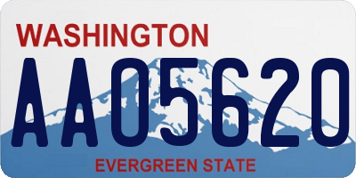 WA license plate AAO5620