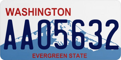 WA license plate AAO5632