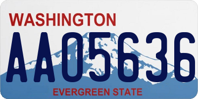 WA license plate AAO5636