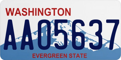 WA license plate AAO5637