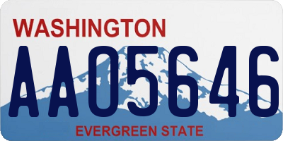 WA license plate AAO5646