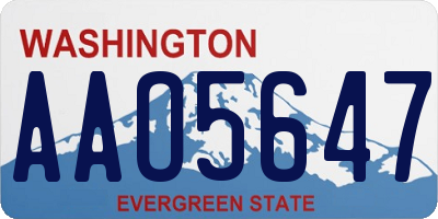 WA license plate AAO5647