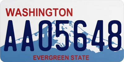 WA license plate AAO5648