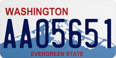 WA license plate AAO5651