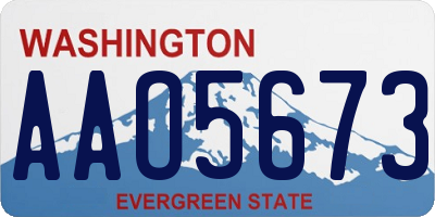 WA license plate AAO5673