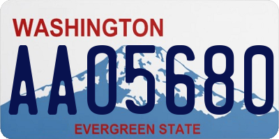 WA license plate AAO5680