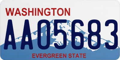 WA license plate AAO5683