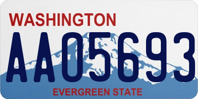 WA license plate AAO5693