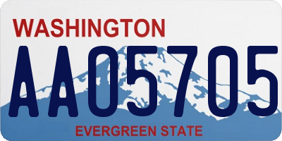 WA license plate AAO5705