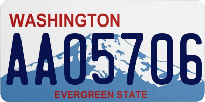 WA license plate AAO5706