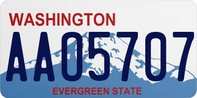 WA license plate AAO5707