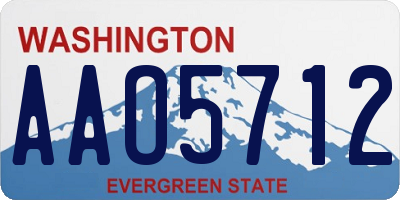 WA license plate AAO5712