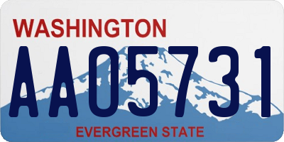 WA license plate AAO5731