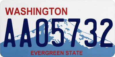 WA license plate AAO5732