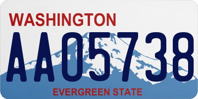 WA license plate AAO5738