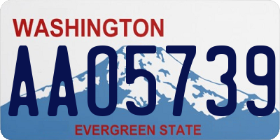 WA license plate AAO5739