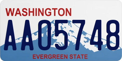 WA license plate AAO5748