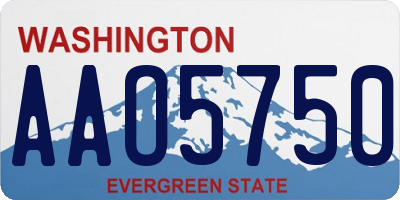WA license plate AAO5750