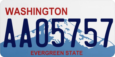 WA license plate AAO5757