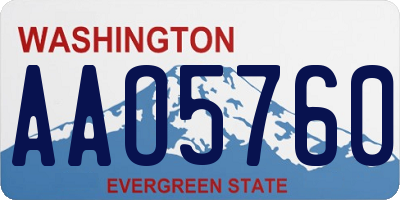 WA license plate AAO5760