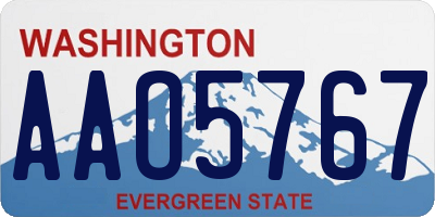 WA license plate AAO5767