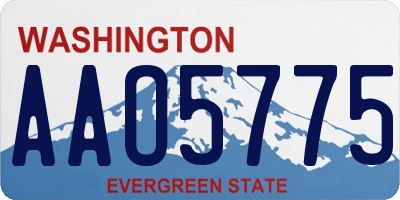 WA license plate AAO5775
